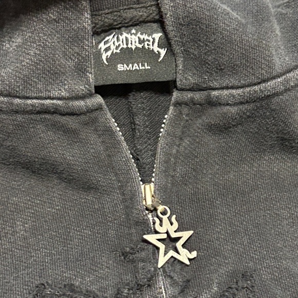 🔥🔥🔥SYNICAL Black Washed Hooded Jacket Size: Small🔥🔥🔥 - Picture 2 of 4